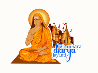 Shankaracharya Jayenti Vector Illustration
