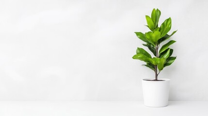 Single potted plant against a plain background