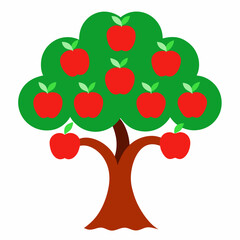 Apple Tree Vector Illustration