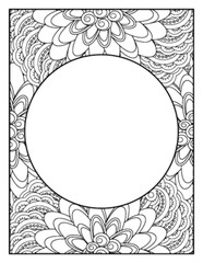 Flowers Circle Adult Coloring Pages