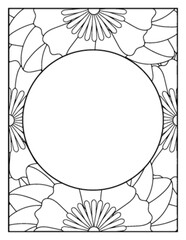Flowers Circle Adult Coloring Pages