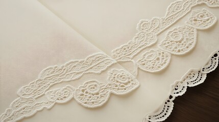 Elegant Lace Tablecloth Detail.