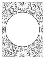 Obraz premium Flowers Circle Adult Coloring Pages