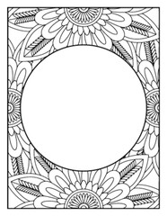 Flowers Circle Adult Coloring Pages