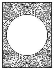 Flowers Circle Adult Coloring Pages