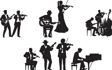 Silhouette Ensemble Musical Performance of Musicians