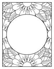 Flowers Circle Adult Coloring Pages