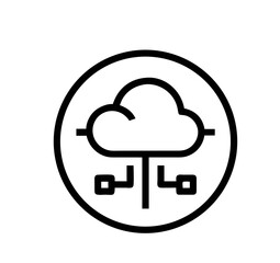 Cloud Network Connection Outline Icon