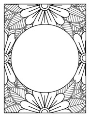 Obraz premium Flowers Circle Adult Coloring Pages