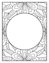 Obraz premium Flowers Circle Adult Coloring Pages