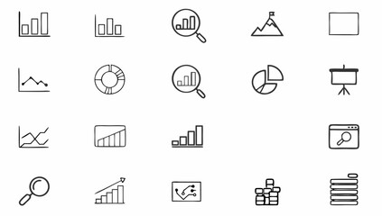 Fototapeta premium data analysis set of web icons in line style data.eps