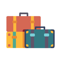 Retro Colorful Suitcase Vector Icon