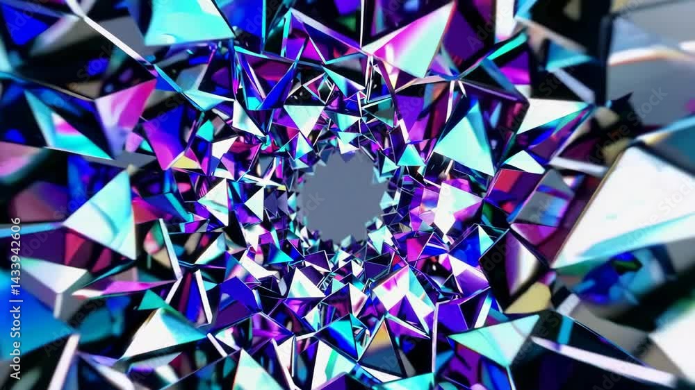 Aufkleber abstract colorful geometric kaleidoscope animation loop