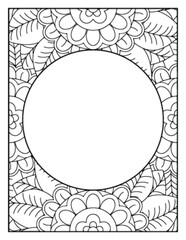 Flowers Circle Adult Coloring Pages