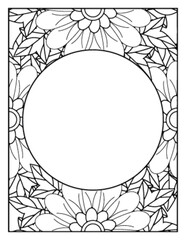 Flowers Circle Adult Coloring Pages