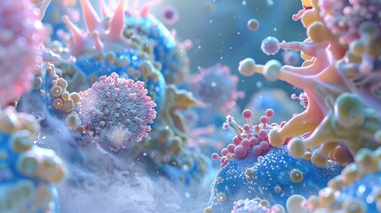 Close up of proteomics analysis showing cell material and molecular details