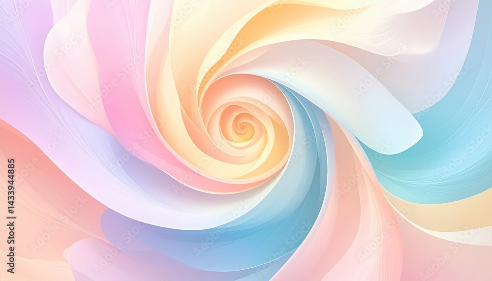 Poster spiral colorful abstract design digital art soft pastel environment artistic viewpoint visual concep