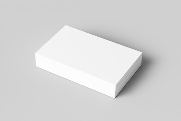 Blank white rectangular box mockup on gray background. Perfect for branding, packaging design, or product presentation visuals.