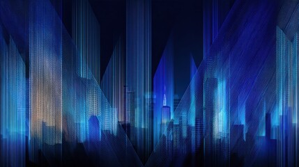 Abstract line art of futuristic city skyline, technology innovation concept. Perfect for corporate presentations, tech websites, digital art.