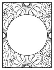 Flowers Circle Adult Coloring Pages