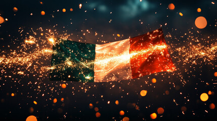 Sparkling Italian Flag Celebrating Republic Day  