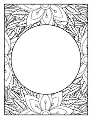 Flowers Circle Adult Coloring Pages