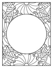 Flowers Circle Adult Coloring Pages