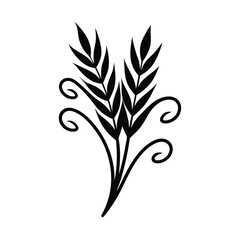 Wheat Icon with Swirling Black Silhouette