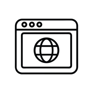 Web Page Browser Icon with Editable Stroke Style