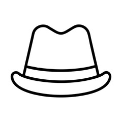 hat line drawn beauty fashion industry. vector art - outline icon hat, isolated white background