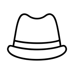 hat line drawn beauty fashion industry. vector art - outline icon hat, isolated white background