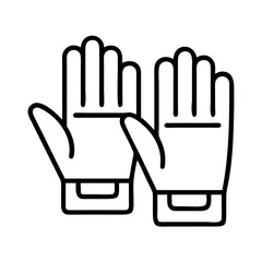 driving gloves line drawn beauty fashion industry. vector art - outline icon driving gloves, isolated white background