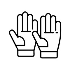 driving gloves line drawn beauty fashion industry. vector art - outline icon driving gloves, isolated white background