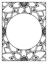 Flowers Circle Adult Coloring Pages