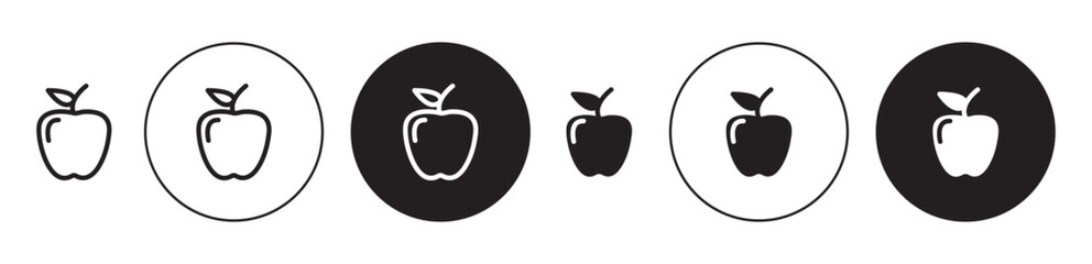 Apple icon solid illustration, pictogram isolated on white design element.