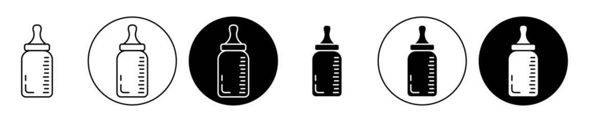 Baby bottle icon solid illustration, pictogram isolated on white design element.