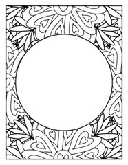 Flowers Circle Adult Coloring Pages