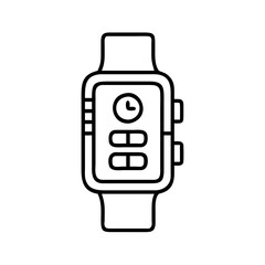 smartwatch bands line drawn beauty fashion industry. vector art - outline icon smartwatch bands, isolated white background