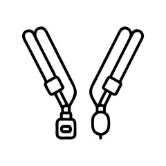 lanyards line drawn beauty fashion industry. vector art - outline icon lanyards, isolated white background
