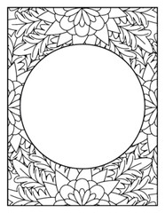 Flowers Circle Adult Coloring Pages
