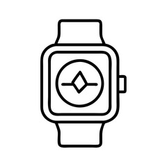 smartwatch bands line drawn beauty fashion industry. vector art - outline icon smartwatch bands, isolated white background