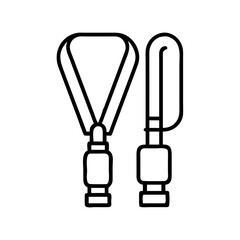 lanyards line drawn beauty fashion industry. vector art - outline icon lanyards, isolated white background