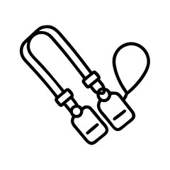 lanyards line drawn beauty fashion industry. vector art - outline icon lanyards, isolated white background