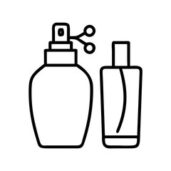 perfume atomizers line drawn beauty fashion industry. vector art - outline icon perfume atomizers, isolated white background