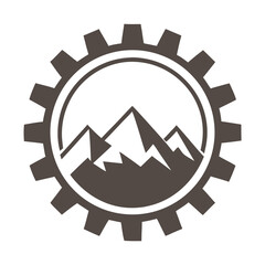 Mountain and Industrial gear Nature vector Design.