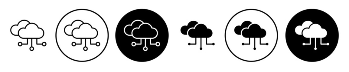 Cloud computing icon solid illustration, pictogram isolated on white design element.