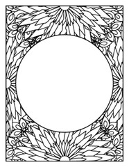 Flowers Circle Adult Coloring Pages