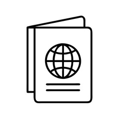 passport holders line drawn beauty fashion industry. vector art - outline icon passport holders, isolated white background