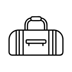 duffel bags line drawn beauty fashion industry. vector art - outline icon duffel bags, isolated white background
