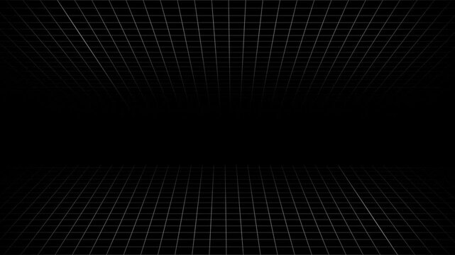retro futuristic background animation of space tunnel travel ship pov perspective slow motion movement of  vertical horizontal lines datum square grid pattern order